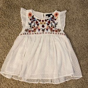 Flowy White Embroidered Tank